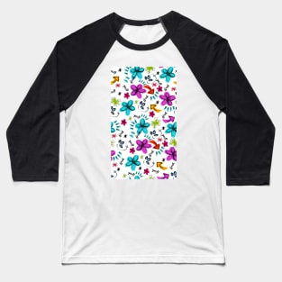 Neon colors floral Baseball T-Shirt